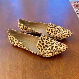 Steve Madden "Feather" Calf Hair Leopard Flats
